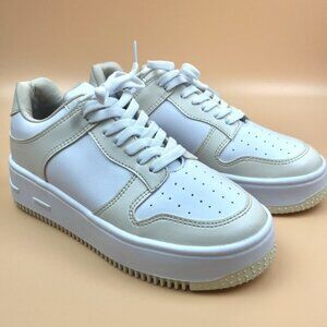 Women's Slam Chunky Sneakers in Nude and White Size 9 NIB